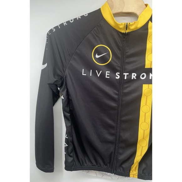 Nike Livestrong Full Zip Jersey Long Sleeved Large XL Mens *See Measurements* - Picture 4 of 6